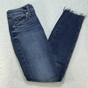Silver Jeans Womens Size 26 Blue Avery Skinny Mid Rise Frayed Hem Jeans 26x28